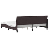 Lit avec matelas marron foncé 200x200 cm tissu