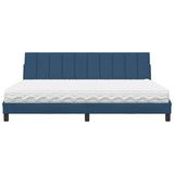 Lit avec matelas bleu 200x200 cm tissu