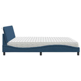 Lit avec matelas bleu 200x200 cm tissu