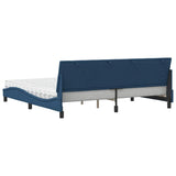 Lit avec matelas bleu 200x200 cm tissu