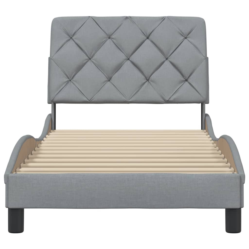 Cadre de lit sans matelas gris clair 80x200 cm tissu