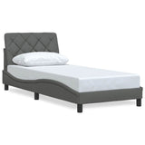 Cadre de lit sans matelas gris foncé 80x200 cm tissu