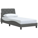 Cadre de lit sans matelas gris foncé 80x200 cm tissu