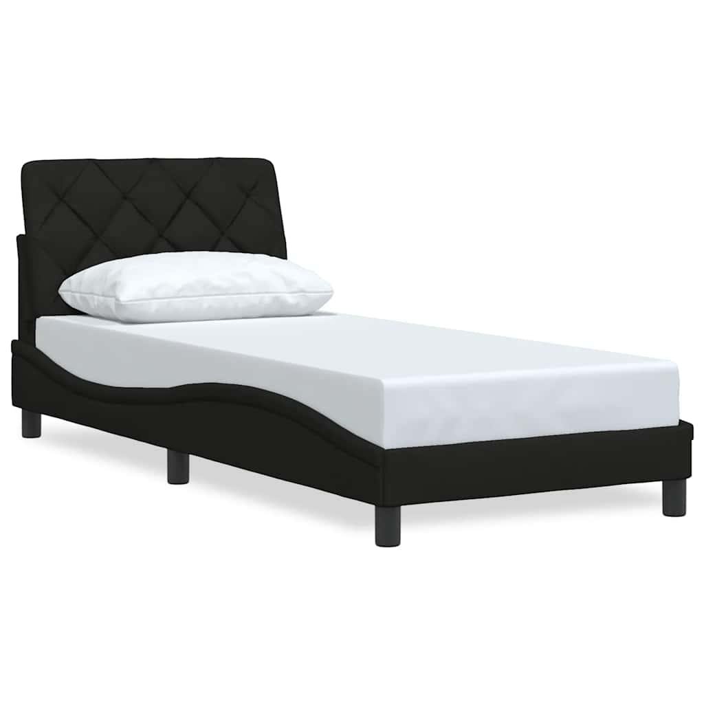 Cadre de lit sans matelas noir 80x200 cm tissu