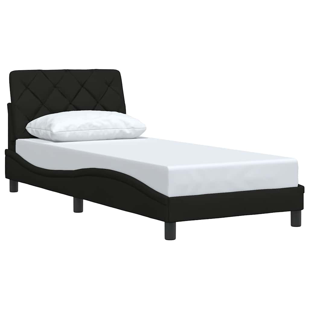 Cadre de lit sans matelas noir 80x200 cm tissu