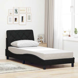 Cadre de lit sans matelas noir 80x200 cm tissu