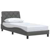 Cadre de lit sans matelas gris foncé 90x190 cm tissu