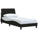 Cadre de lit sans matelas noir 90x190 cm tissu