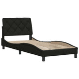 Cadre de lit sans matelas noir 90x190 cm tissu