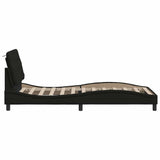 Cadre de lit sans matelas noir 90x190 cm tissu