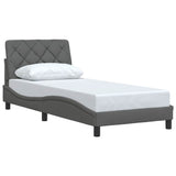 Cadre de lit sans matelas gris foncé 90x200 cm tissu