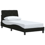 Cadre de lit sans matelas noir 90x200 cm tissu