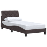 Cadre de lit sans matelas marron foncé 90x200 cm tissu