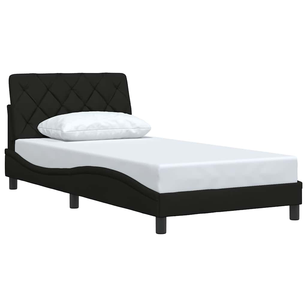 Cadre de lit sans matelas noir 100x200 cm tissu