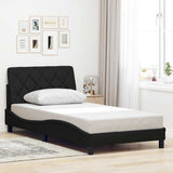 Cadre de lit sans matelas noir 100x200 cm tissu