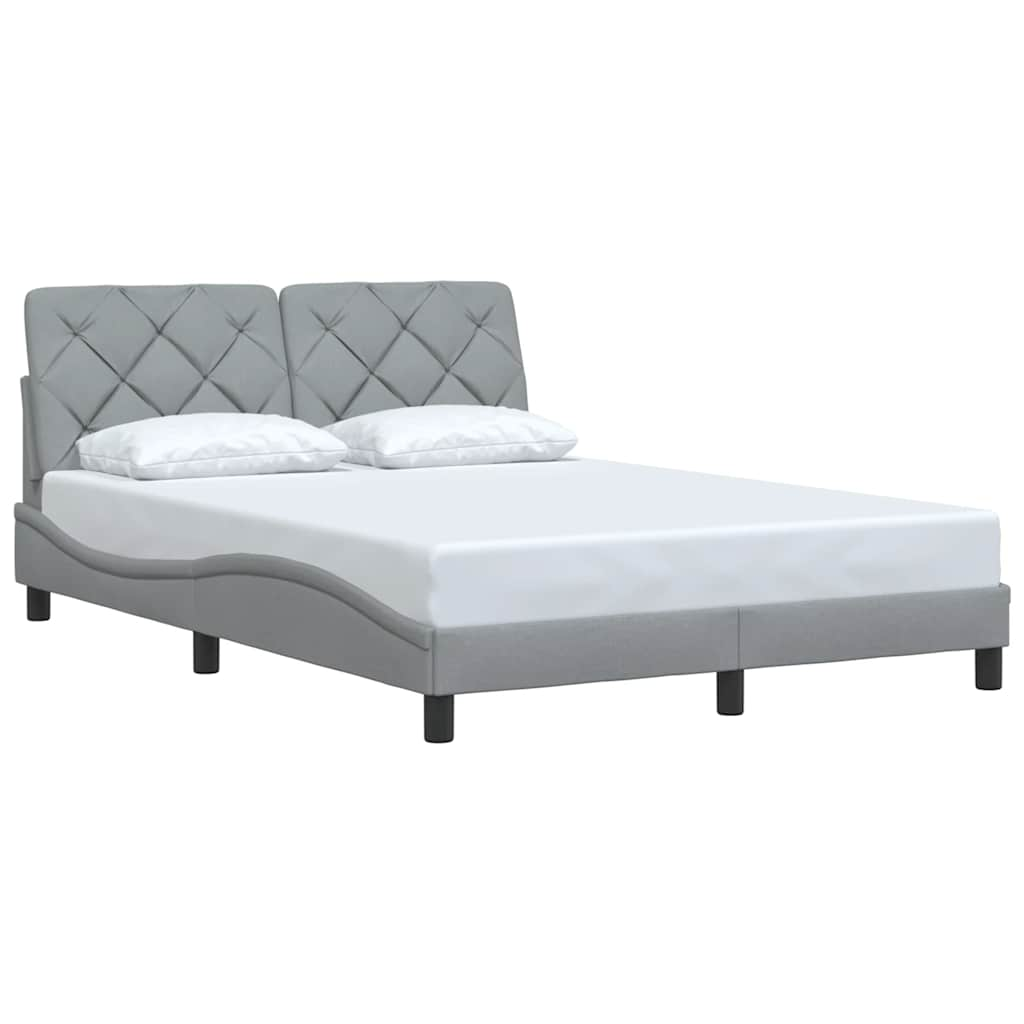 Cadre de lit sans matelas gris clair 120x200 cm tissu