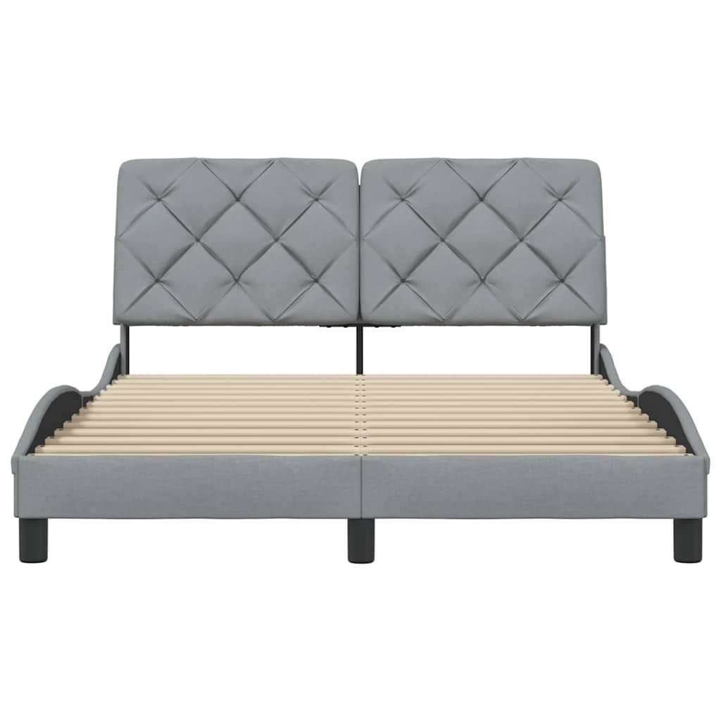 Cadre de lit sans matelas gris clair 120x200 cm tissu