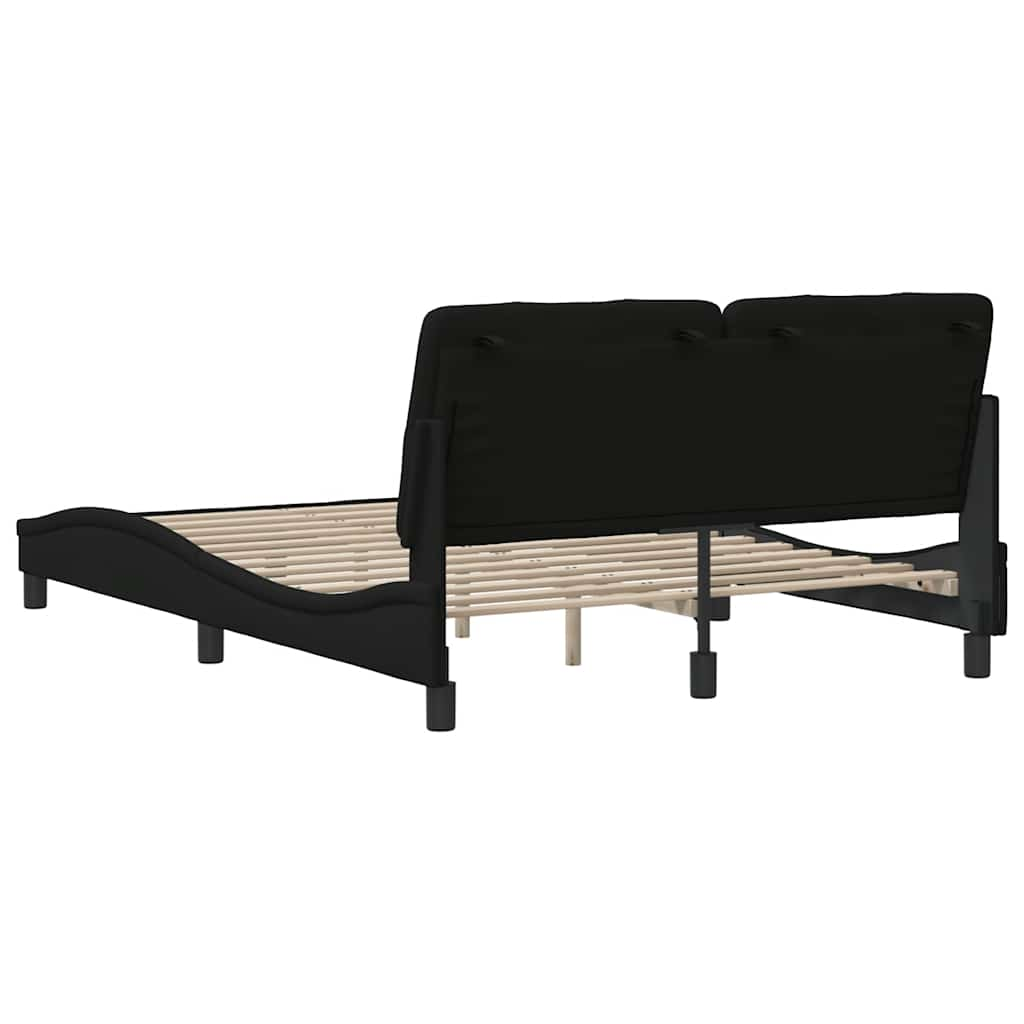 Cadre de lit sans matelas noir 120x200 cm tissu