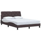 Cadre de lit sans matelas marron foncé 120x200 cm tissu