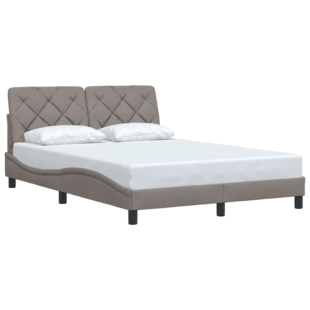 Cadre de lit sans matelas taupe 120x200 cm tissu