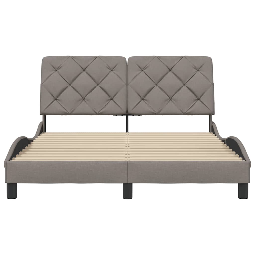 Cadre de lit sans matelas taupe 120x200 cm tissu