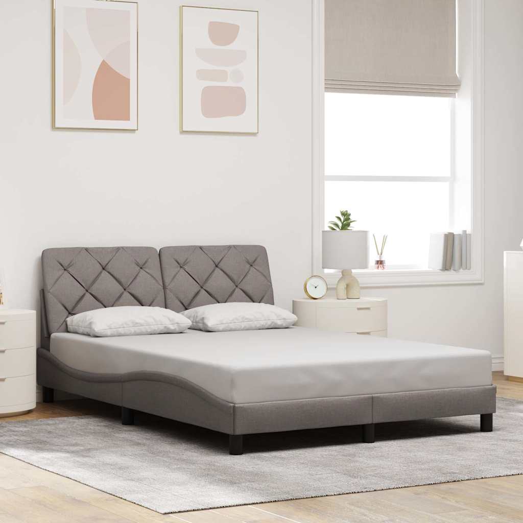 Cadre de lit sans matelas taupe 120x200 cm tissu