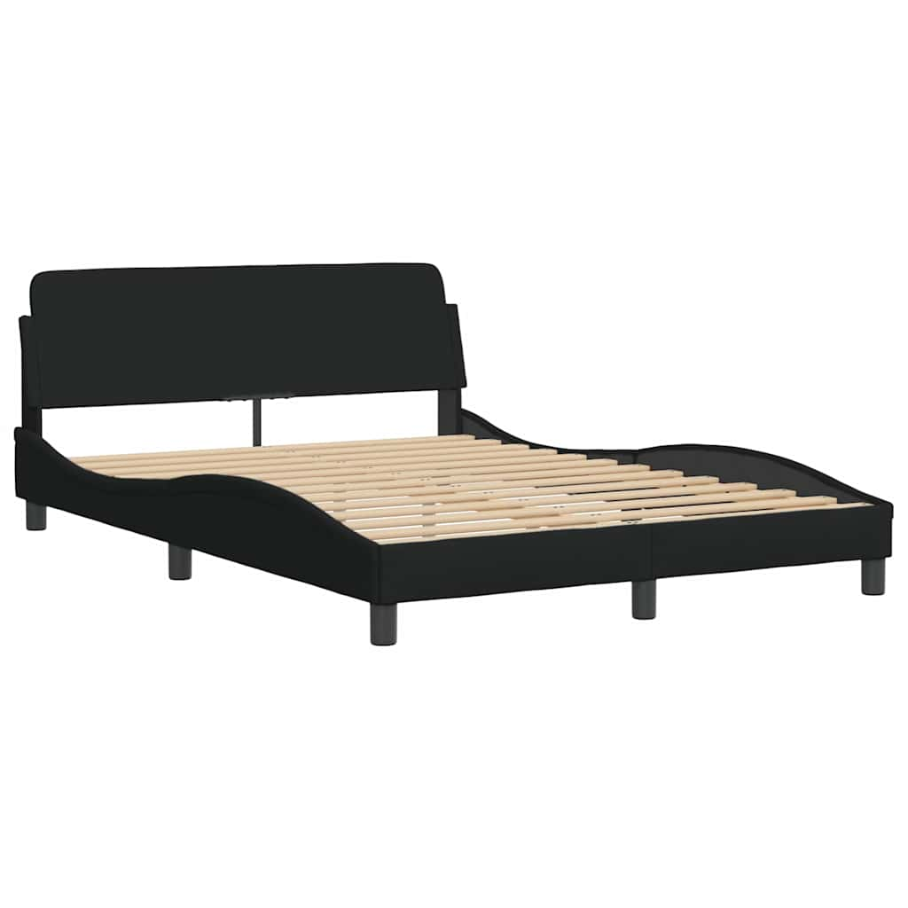 Cadre de lit sans matelas noir 140x190 cm tissu