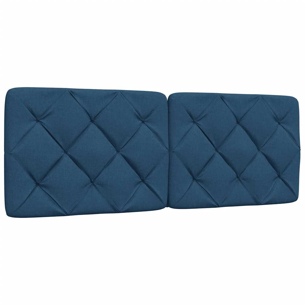 Cadre de lit sans matelas bleu 140x190 cm tissu