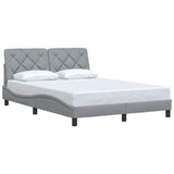 Cadre de lit sans matelas gris clair 140x200 cm tissu