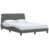 Cadre de lit sans matelas gris foncé 140x200 cm tissu