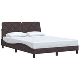 Cadre de lit sans matelas marron foncé 140x200 cm tissu