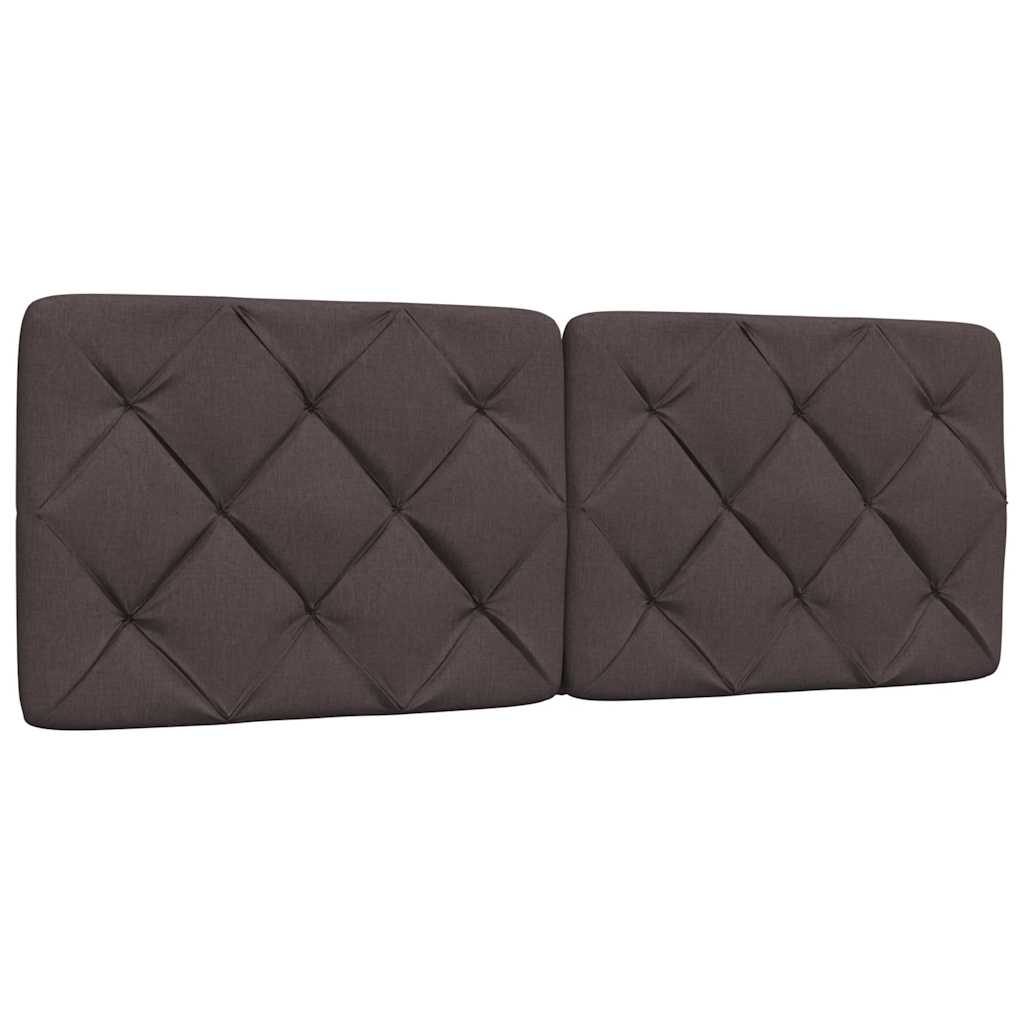 Cadre de lit sans matelas marron foncé 140x200 cm tissu