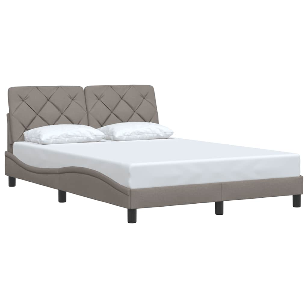 Cadre de lit sans matelas taupe 140x200 cm tissu