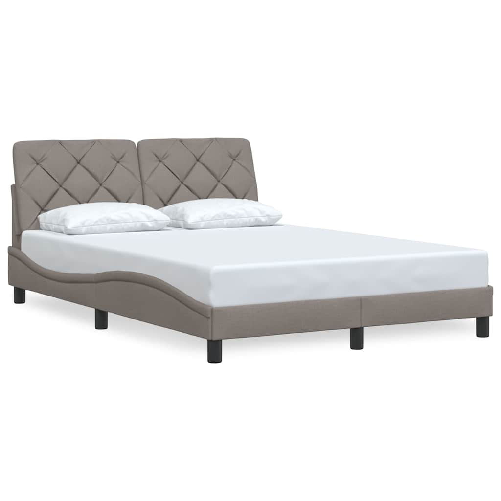 Cadre de lit sans matelas taupe 140x200 cm tissu