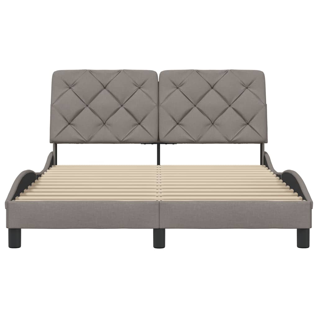 Cadre de lit sans matelas taupe 140x200 cm tissu