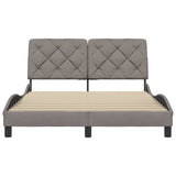 Cadre de lit sans matelas taupe 140x200 cm tissu