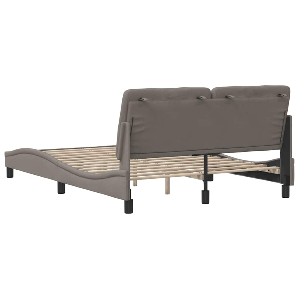 Cadre de lit sans matelas taupe 140x200 cm tissu