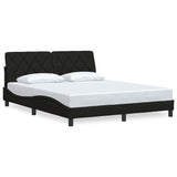 Cadre de lit sans matelas noir 160x200 cm tissu