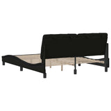 Cadre de lit sans matelas noir 160x200 cm tissu