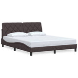 Cadre de lit sans matelas marron foncé 160x200 cm tissu