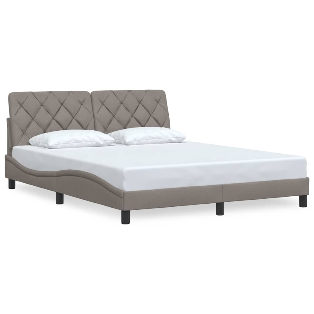 Cadre de lit sans matelas taupe 160x200 cm tissu