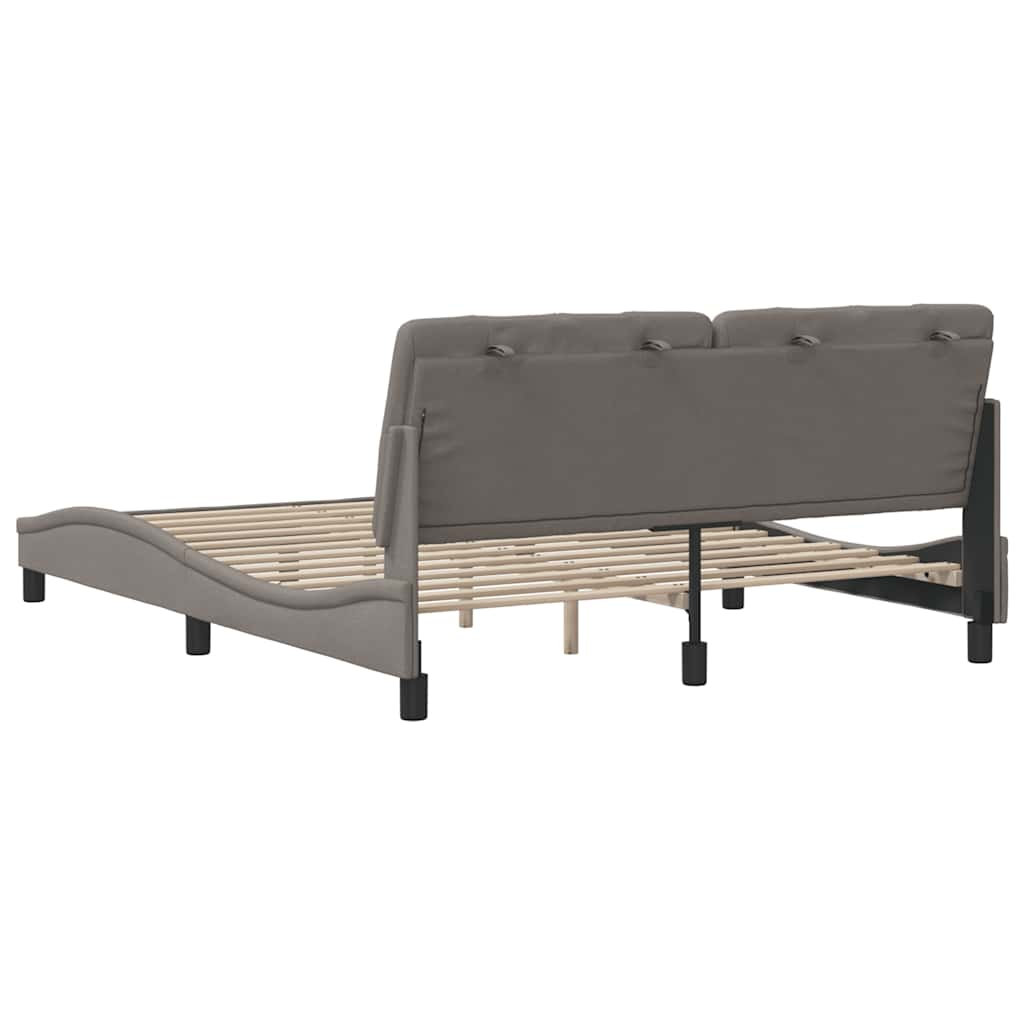 Cadre de lit sans matelas taupe 160x200 cm tissu