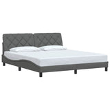 Cadre de lit sans matelas gris foncé 180x200 cm tissu