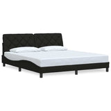 Cadre de lit sans matelas noir 180x200 cm tissu