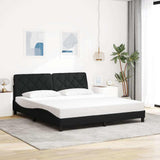 Cadre de lit sans matelas noir 180x200 cm tissu