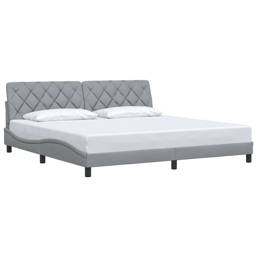 Cadre de lit sans matelas gris clair 200x200 cm tissu