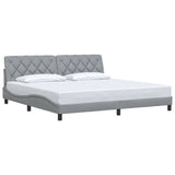 Cadre de lit sans matelas gris clair 200x200 cm tissu