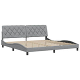 Cadre de lit sans matelas gris clair 200x200 cm tissu