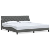 Cadre de lit sans matelas gris foncé 200x200 cm tissu