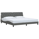 Cadre de lit sans matelas gris foncé 200x200 cm tissu